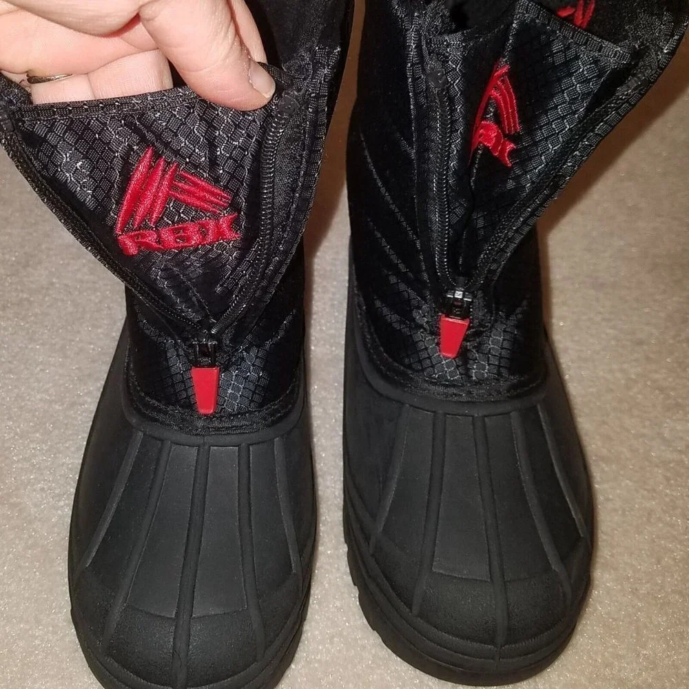 RBX Black Red Snow Boots Winter Rain Child Youth 3M NO LINERS AS IS